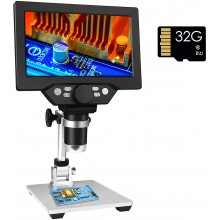Цифровой микроскоп на штативе GAOSUO G1200HD с 7" LCD экраном и подсветкой, увеличение до 1200X