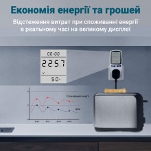 Розетка со счетчиком электроэнергии Intertek BE009 энергометр ваттметр бытовой