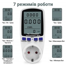 Розетка со счетчиком электроэнергии Intertek BE009 энергометр ваттметр бытовой